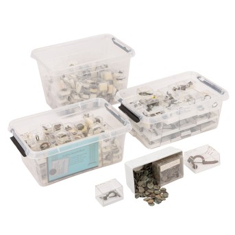 Extensive collection of brooches, brooch parts, rings, jewelry, antique coins