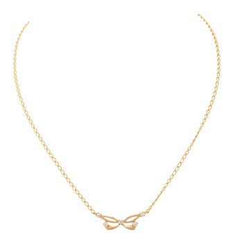 Collier 'Schleife' mit 5 Zirkonia, 