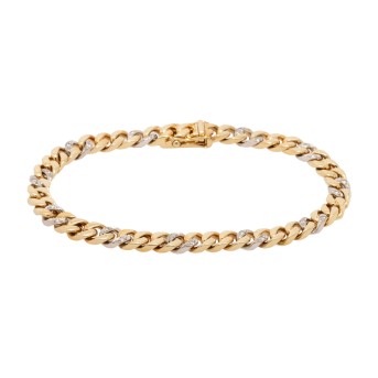 Panzerarmband mit 11 je mit 2 Brillanten besetzten