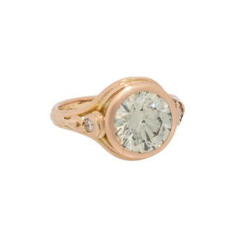 Ring mit Diamant im Brillantschliff, 3,23 ct, 