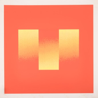 BAYER, HERBERT (1900-1985), Abstract composition in shades of red and yellow,