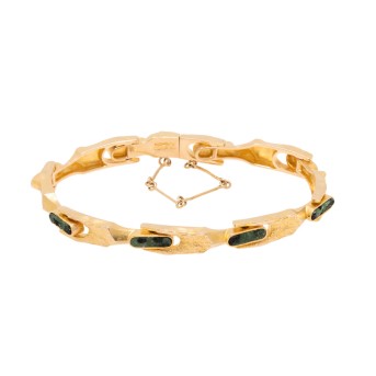 LAPPONIA Armband 'Namban' mit 8 ovalen Zoisiten,