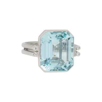 Ring mit Aquamarin von ca. 16,6 ct