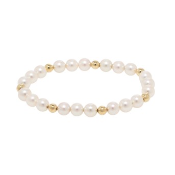 Armband mit 21 weißen Zuchtperlen,