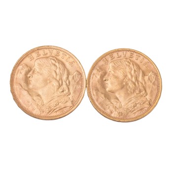 Switzerland /GOLD - 2x 20 Sfr. Vreneli 1947/49-B
