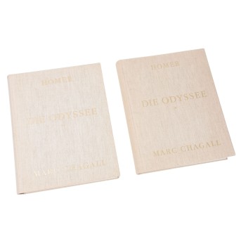 HOMER, Die Odyssee, 2 Bände mit 43 Farbreproduktionen u. 39 Wiedergaben nach MARC CHAGALL,