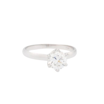 Solitaire ring with brilliant-cut diamond 1.06 ct, FW (G)/VS, 