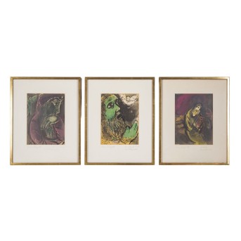 CHAGALL, MARC (1887-1985), 3 color lithographs on biblical stories,
