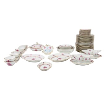 HEREND HEREND, Speiseservice f. 12 Personen 'Apponyi purpur', 20. Jh.