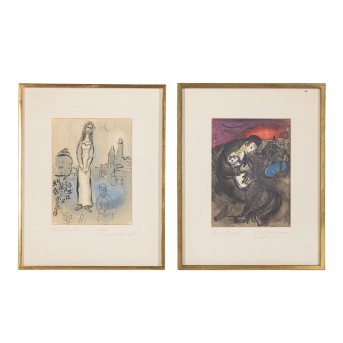 CHAGALL, MARC (1887-1985), 2 color lithographs on biblical stories,