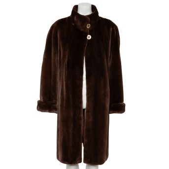 PELZHAUS ENSSLE Samtnerzmantel, Gr. ca. L. 