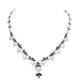 Necklace with diamonds and sapphires, 