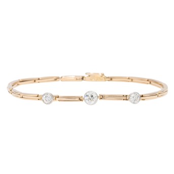 Armband mit 3 Diamanten im Altschliff