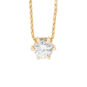 Pendant with brilliant-cut diamond, 0.89 ct, GET (K)/PI, 