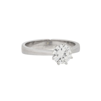 Solitärring mit Brillant 1,0 ct, FW (F)/VVS2,