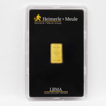HEIMERLE + MEULE Goldbarren – 2,5g GOLD fein, geprägter Goldbarren, Heimerle+Meule,