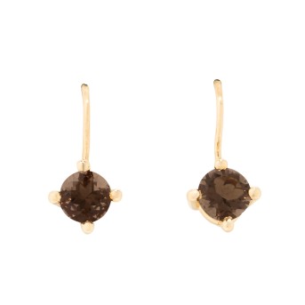 Pair of earrings with smoky quartz, 