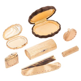 EMIL BRENK, EDLES PFLEGE- & REISESET, GG 18K,