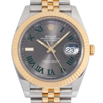 ROLEX Datejust 41 Wimbledon Ref 126333 Herrenuhr von 2016. Box und Papiere. 
