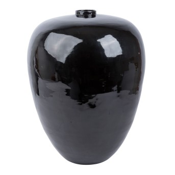 Decorative black ornamental floor vase.