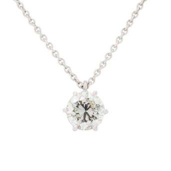 Solitaire pendant with brilliant-cut diamond 2.1 ct, 