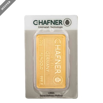 GOLD bars - 100 g GOLD fine, manufacturer C HAFNER