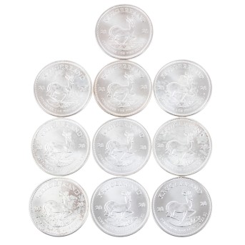 Südafrika/SILBER 10x 1oz Krügerrand 2020