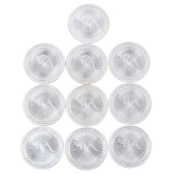 Australien/SILBER 10x 1oz 1 Dollar 2020 "Kangaroo"