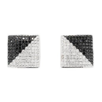 Ohrringe "Black and White" mit Diamanten zus. ca. 4 ct,