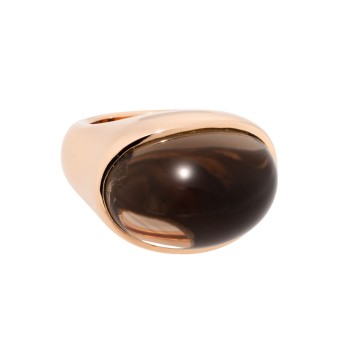 Ring mit Rauchquarzcabochon ca. 32 ct,