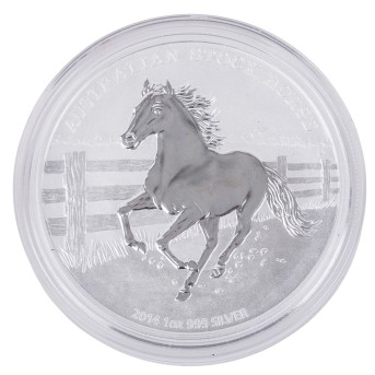 Australien /SILBER - Elisabeth II. 1 $ Stock Horse 1 oz 2014-P