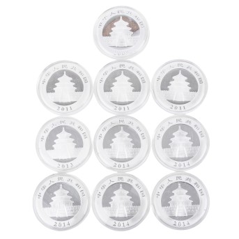 China /SILBER - 10 x 10 Yuan Panda à 1 Unze