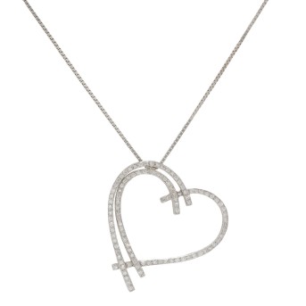 Herzanhänger mit Brillanten von zus. ca. 0,5 ct,