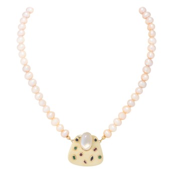 Perlencollier mit Ziermittelteil
