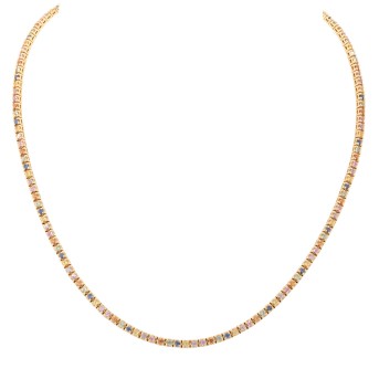Collier aus verschiedenfarbigen Saphiren,