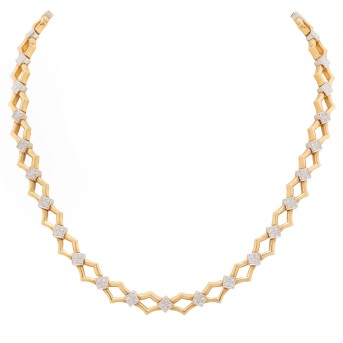 Collier mit 68 Brillanten zus. ca. 0,68 ct,