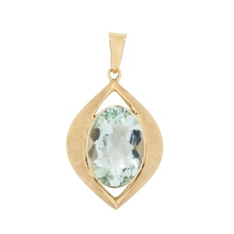 Anhänger mit oval facettiertem Aquamarin,