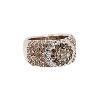 Damenring, ges. mit 1 Brill. 0,69 ct. GET/SI1 im Zentrum 