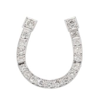 Brosche "Hufeisen" mit Brillanten zus. ca. 1,95 ct,