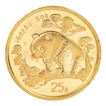 China /GOLD - 25 Yuan Panda, 1/4 Unze 1987