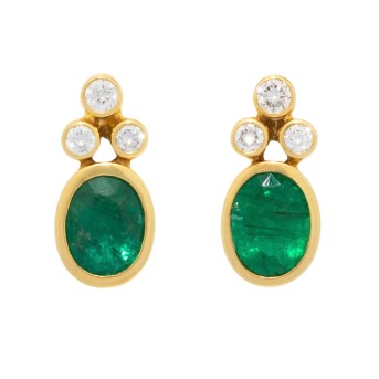 Paar Ohrstecker mit 6 Brillanten zus. 0,33 ct, 