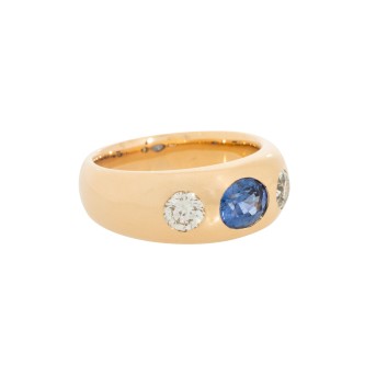 Ring mit Saphir 1,86 ct und 2 Diamanten
