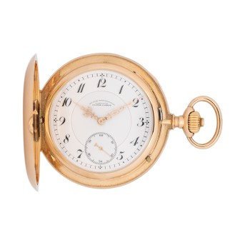 A. LANGE & SÖHNE Savonette mit Box und Papieren aus 1914. 
