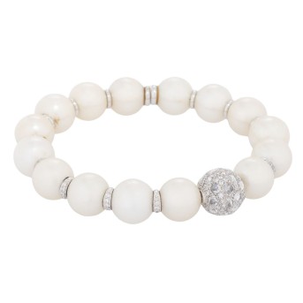 CHRISTEL HEILMANN Südsee-Perlarmband mit Diamanten zus. 2,46 ct.