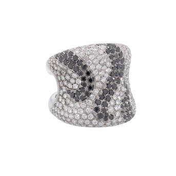FRIEDO FRIER extravaganter Ring mit 327 Brillanten Pavé