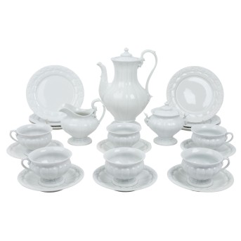 MEISSEN, Kaffeeservice 'X-Form weiß', 2. Wahl, 20. Jh.