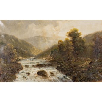 OLBRICH, W. (Maler 19. Jh.), 'Fluss im Gebirge',