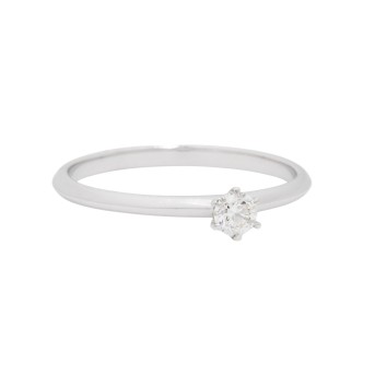 Solitärring mit Brillant 0,15 ct, WEISS (H)/SI (grav.),