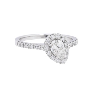 Ring mit Diamant im Tropfenschliff, 0,53 ct,