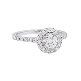 Ring mit Brillant, 0,61 ct, FW (G)/VS